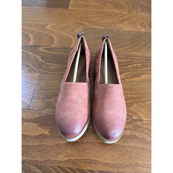 Cobb Hill Women's Slip-on 10 M Red Rust Flat Loafers Suede Closed Toe NEW - Picture 3 of 5